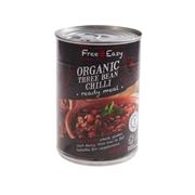 Free & Easy Organic Three Bean Chilli Ready Meal 400g